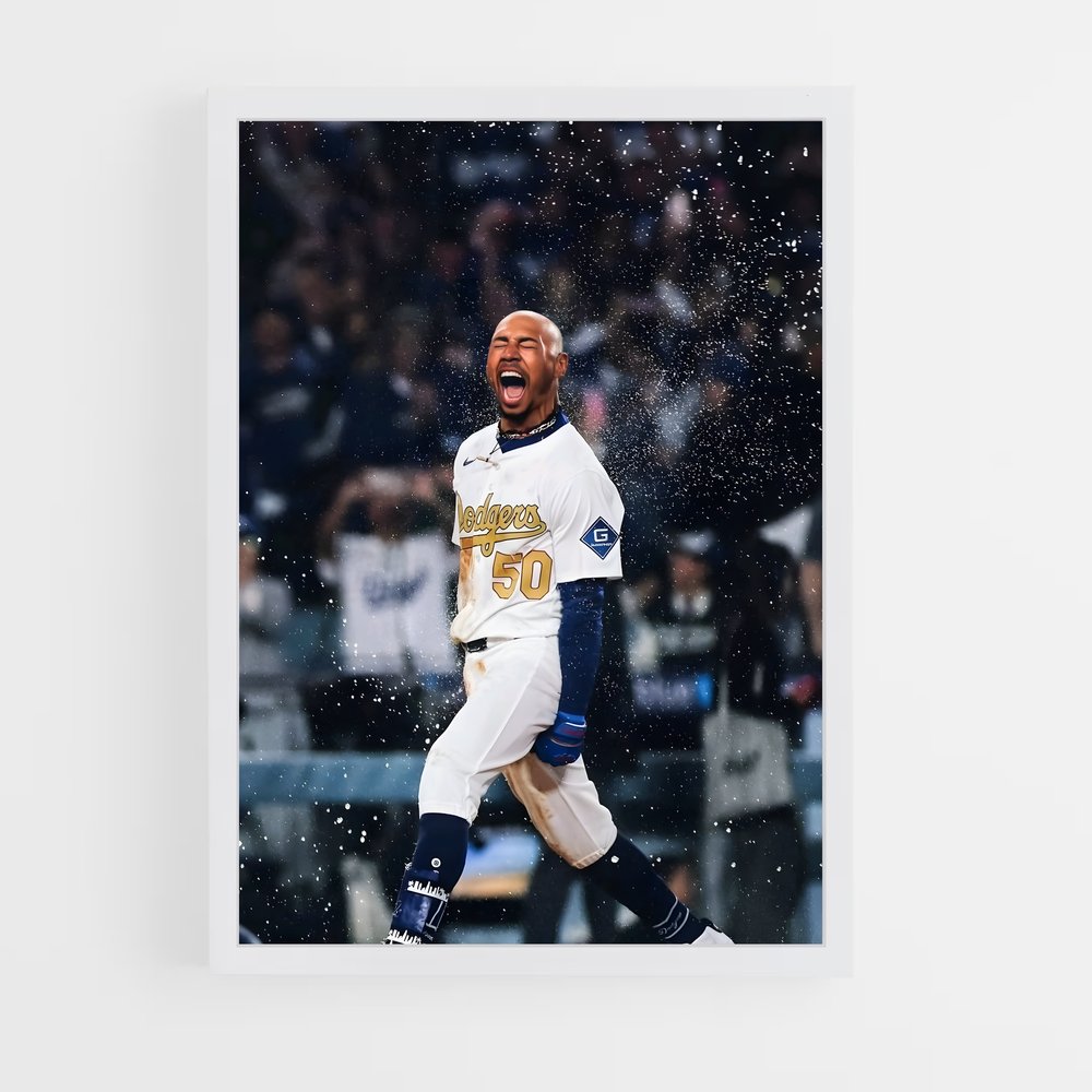 Poster Sous la Pluie avec Mookie – affiche Baseball (vue 3)